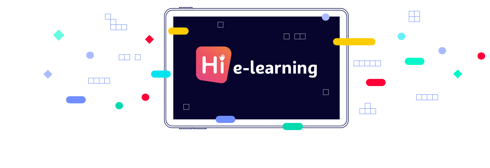 Hi e-learning logo tablet illüstrasyon