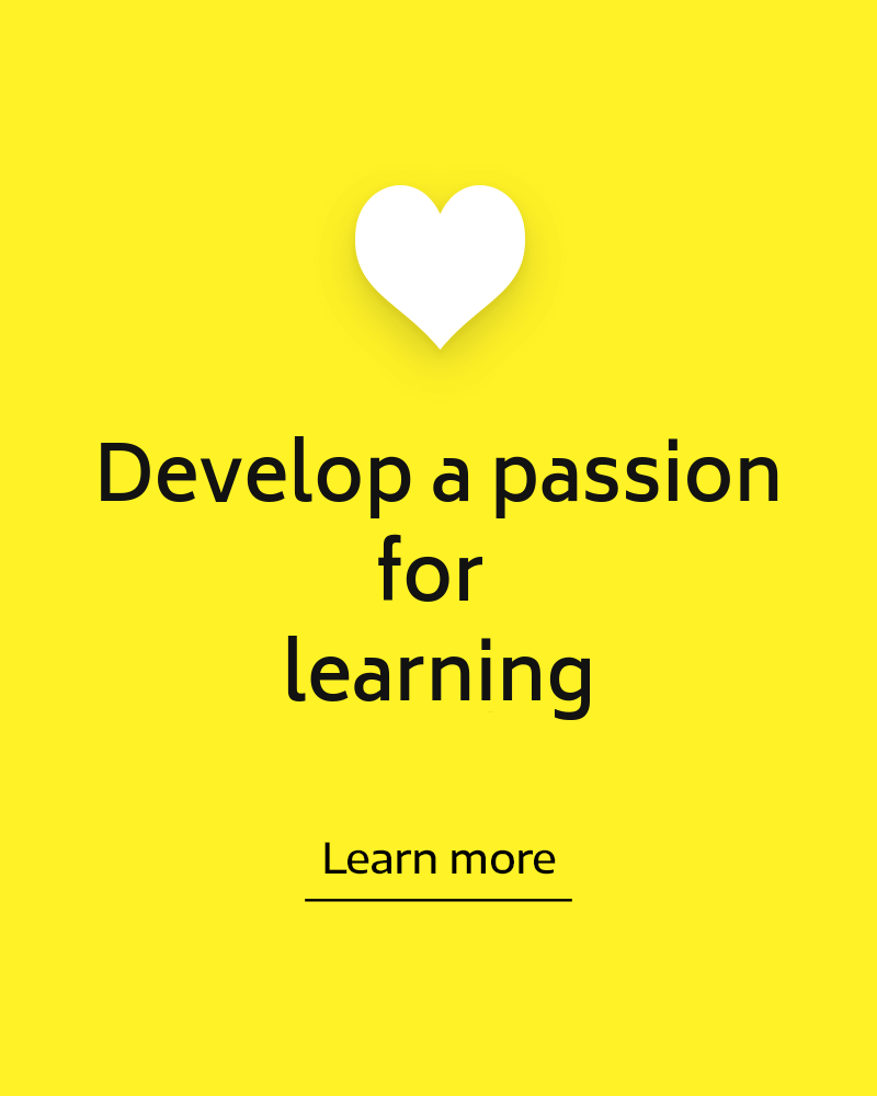 e-learning passion with yellow heart