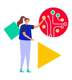 software illustration with a woman employee