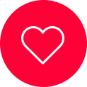 kırmızı daire içinde beyaz kalp ikonu