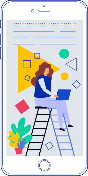 learning modern woman app illustration